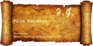 Hirs Galatea névjegykártya